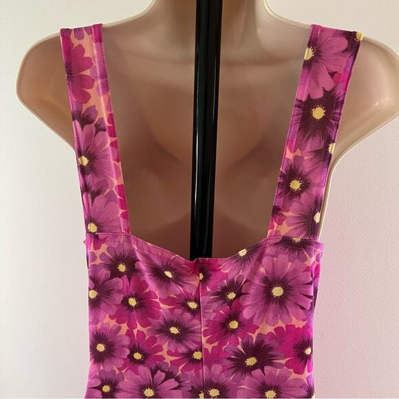 Vintage Maxi Dress Floral Pink Sun Dress Pacific Palm Size Small Summer Cover Up - Picture 12 of 14